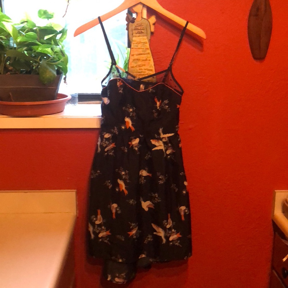 Xhiliration Size S Bird Print Dress